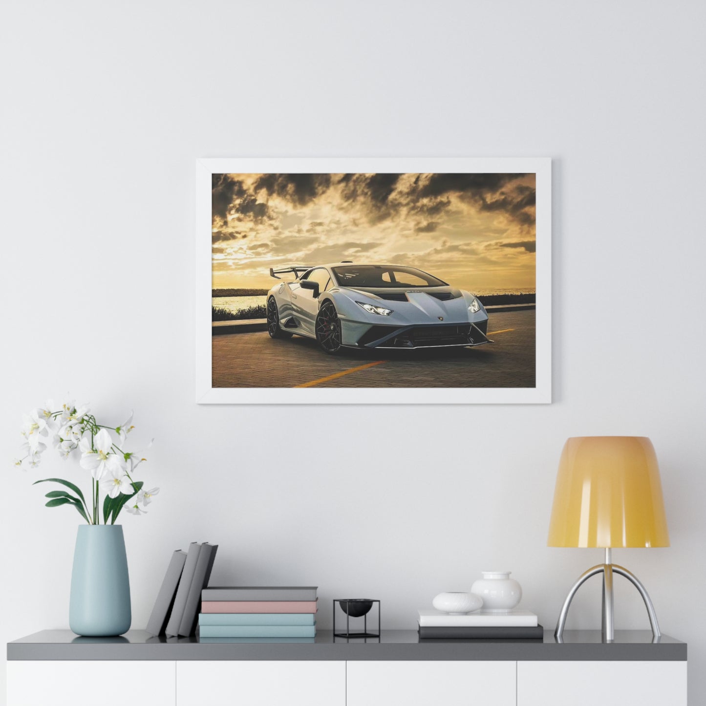 "Cloudy Skies" 30" x 20" Framed Lamborghini Poster